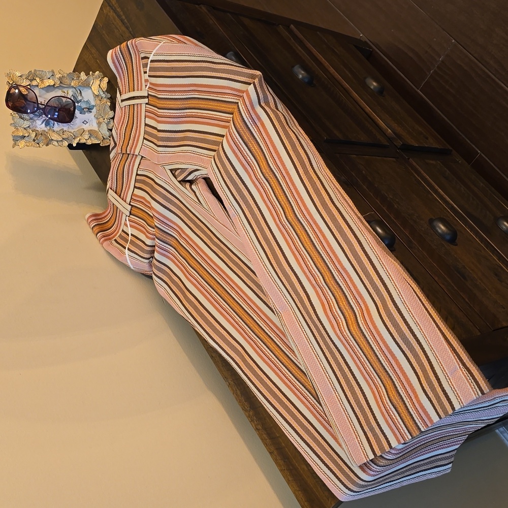 Retro Striped Low Rise Wide-leg Pants